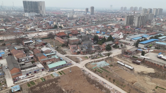 河南洛阳孟津历史古迹风景名胜泰山庙航拍