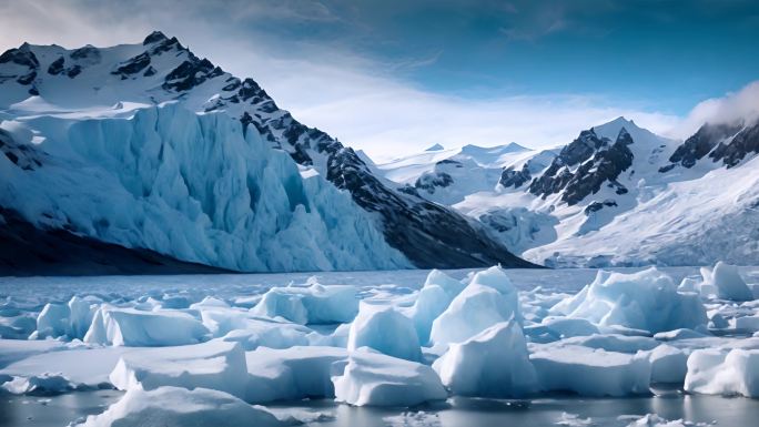 南极冰川冰山冰块视频素材