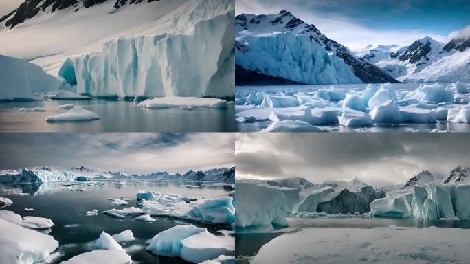 南极冰川冰山冰块视频素材