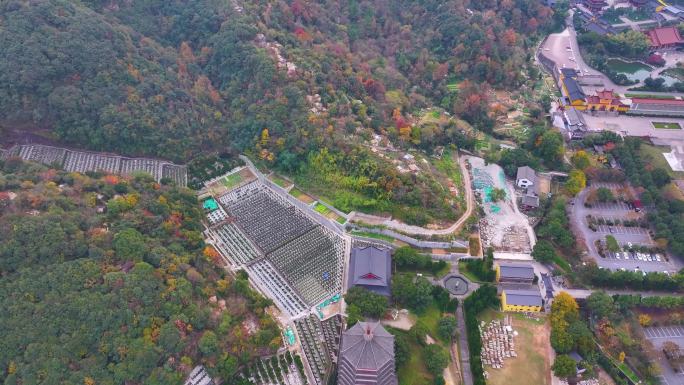 浙江绍兴会稽山大禹陵景区航拍越城区风景大