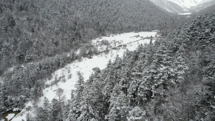 冬季黄龙五彩池原始素材