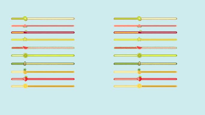 可爱卡通手绘小清新水果进度条