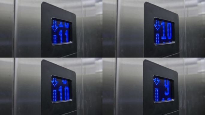 电梯屏幕上的电子数字显示