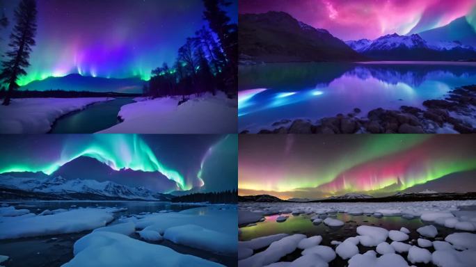 北极星光北极光南极光奇特景色视频素材