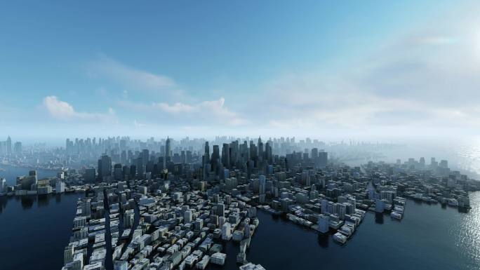 海面镜像城市