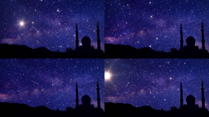 清真寺童话夜空 童话星空流星