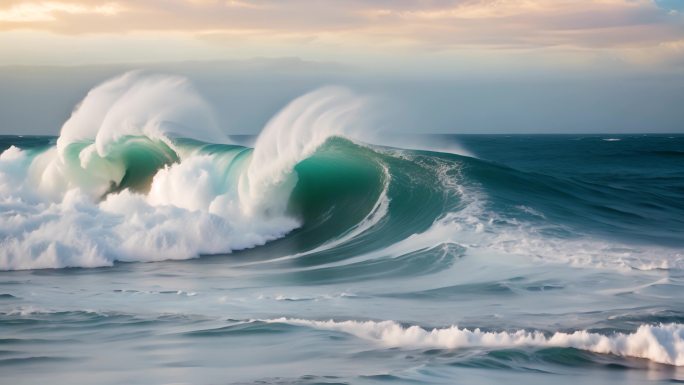 海面巨浪波涛汹涌乘风破浪海浪慢动作大海
