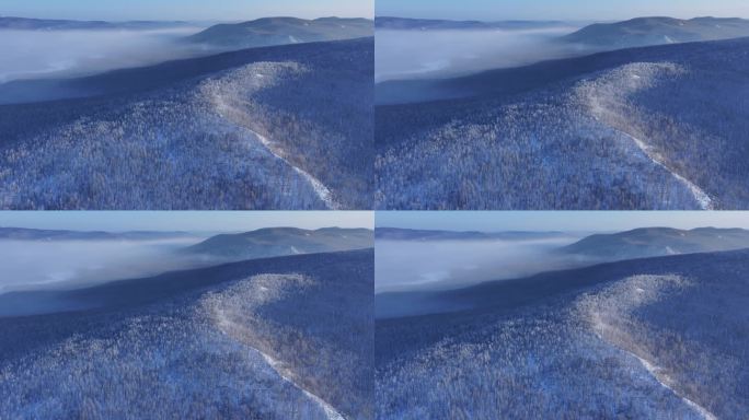 航拍冬季云海雾凇视频素材 (9)