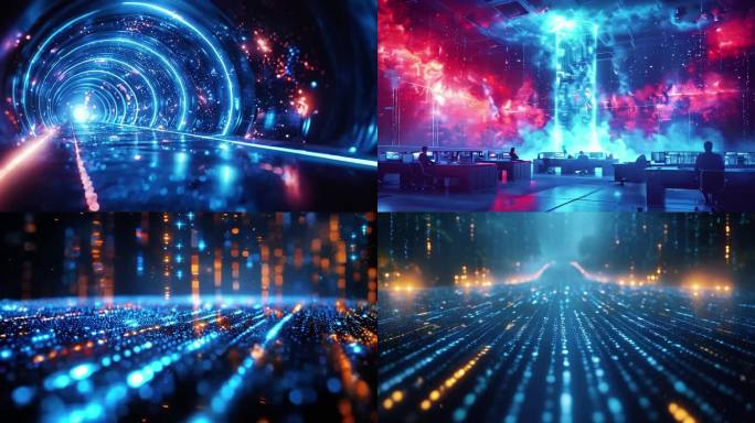 [大合集]3d科幻隧道科技灯光蓝色网络