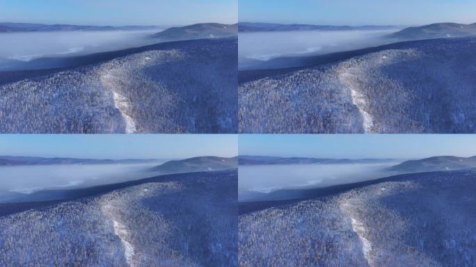 航拍冬季云海雾凇视频素材 (18)