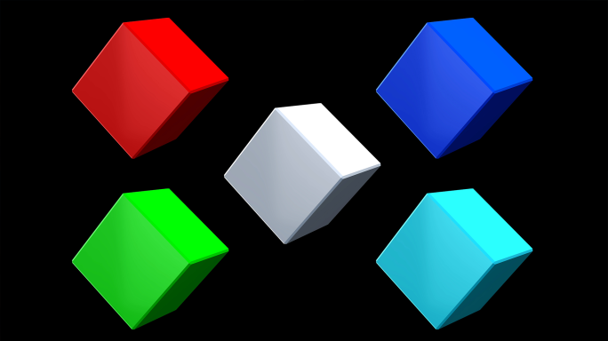 E3D 白模立方体旋转 素材模版