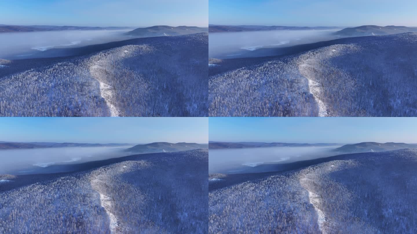 航拍冬季云海雾凇视频素材 (17)