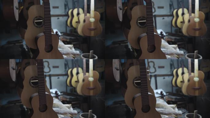 吉他制作工作室用木制手工制作的传统拉丁美洲弦乐器
