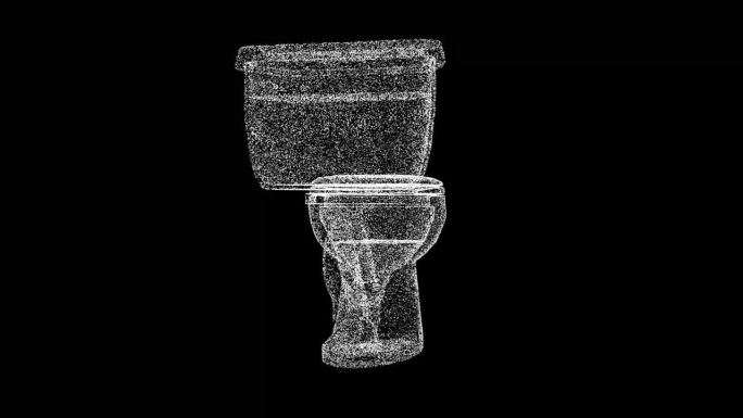 3D抽水马桶在黑色背景上旋转。管道的概念。现代抽水马桶。商业广告背景。用于标题，文本，演示。3d动画