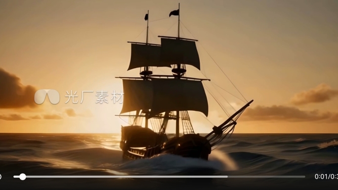 帆船扬帆起航乘风破浪励志奋斗年会片头片