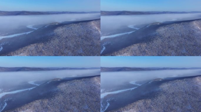 航拍冬季云海雾凇视频素材  (23)
