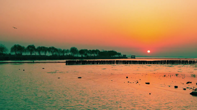 长江江水巢湖湖面淮河日出日落清晨夕阳合集