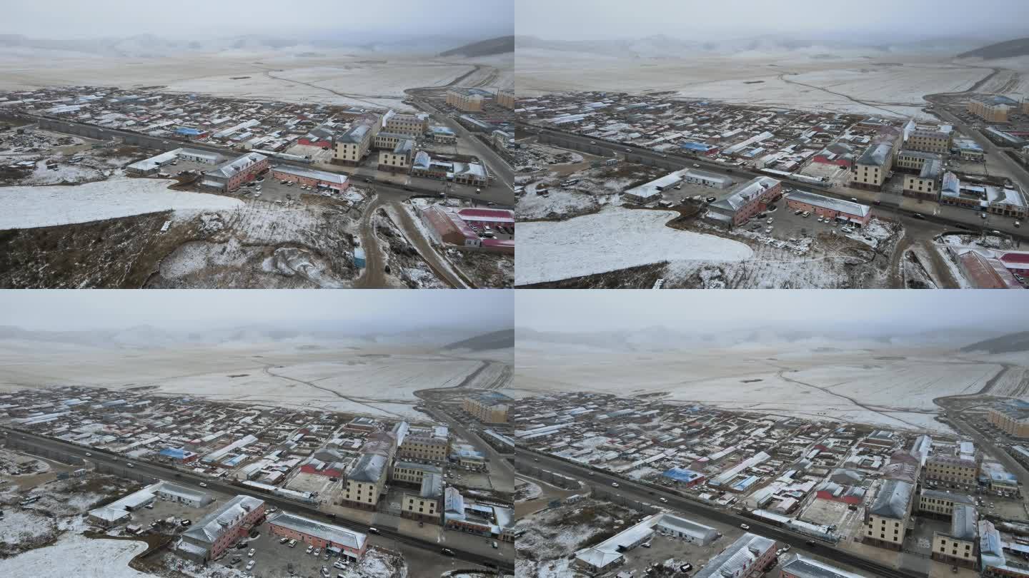 内蒙古乌兰布统冬季航拍