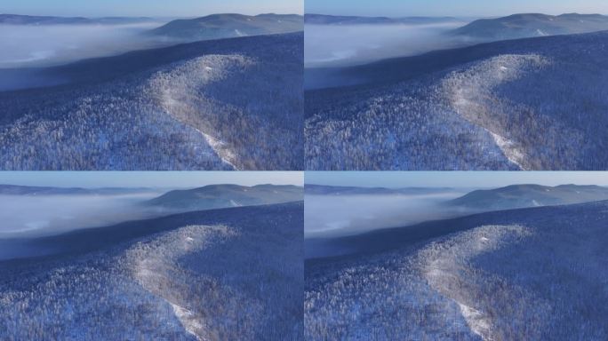 航拍冬季云海雾凇视频素材 (10)