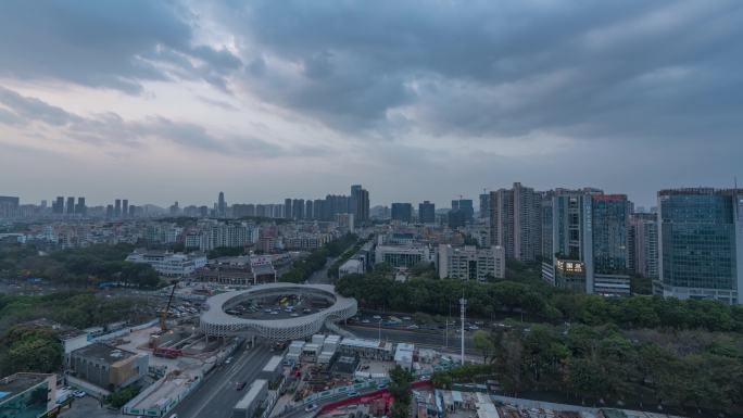 深圳南山区南头古城春花天桥日转夜延时