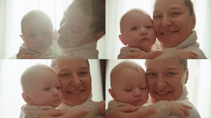 SLO MO Pure Bliss:母亲和孩子在阳光灿烂中分享顽皮的爱