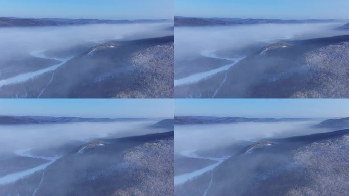 航拍冬季云海雾凇视频素材 (26)