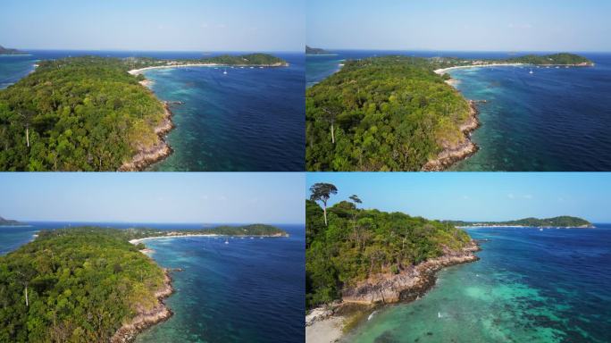 岩石孤独沙滩koh lipe岛泰国。华丽的空中俯瞰飞行速度坡道超延时运动延时
4 k的片段