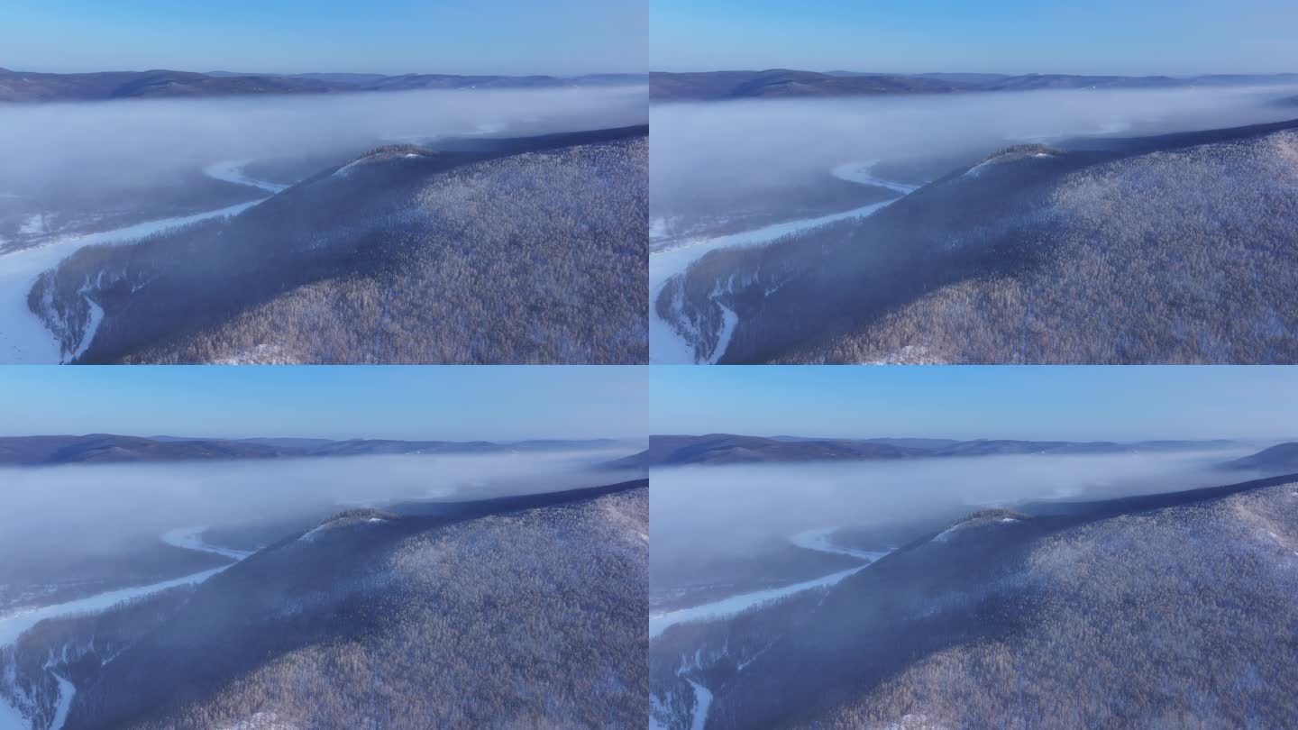 航拍冬季云海雾凇视频素材 (24)
