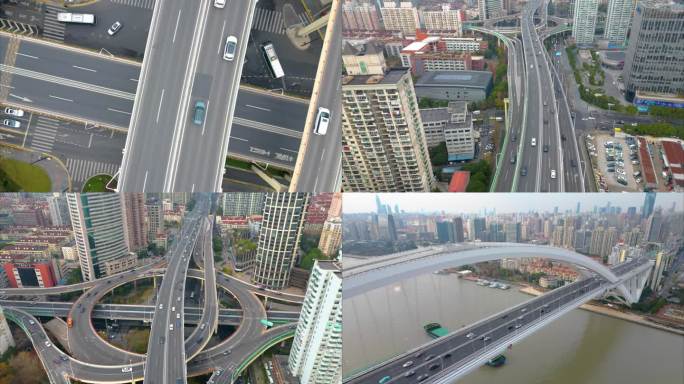 上海市黄浦区鲁班路立交桥车流延时城市风景