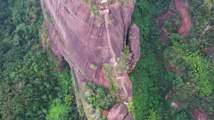 韶关自然风光丹霞山地质奇观丹霞地貌航拍