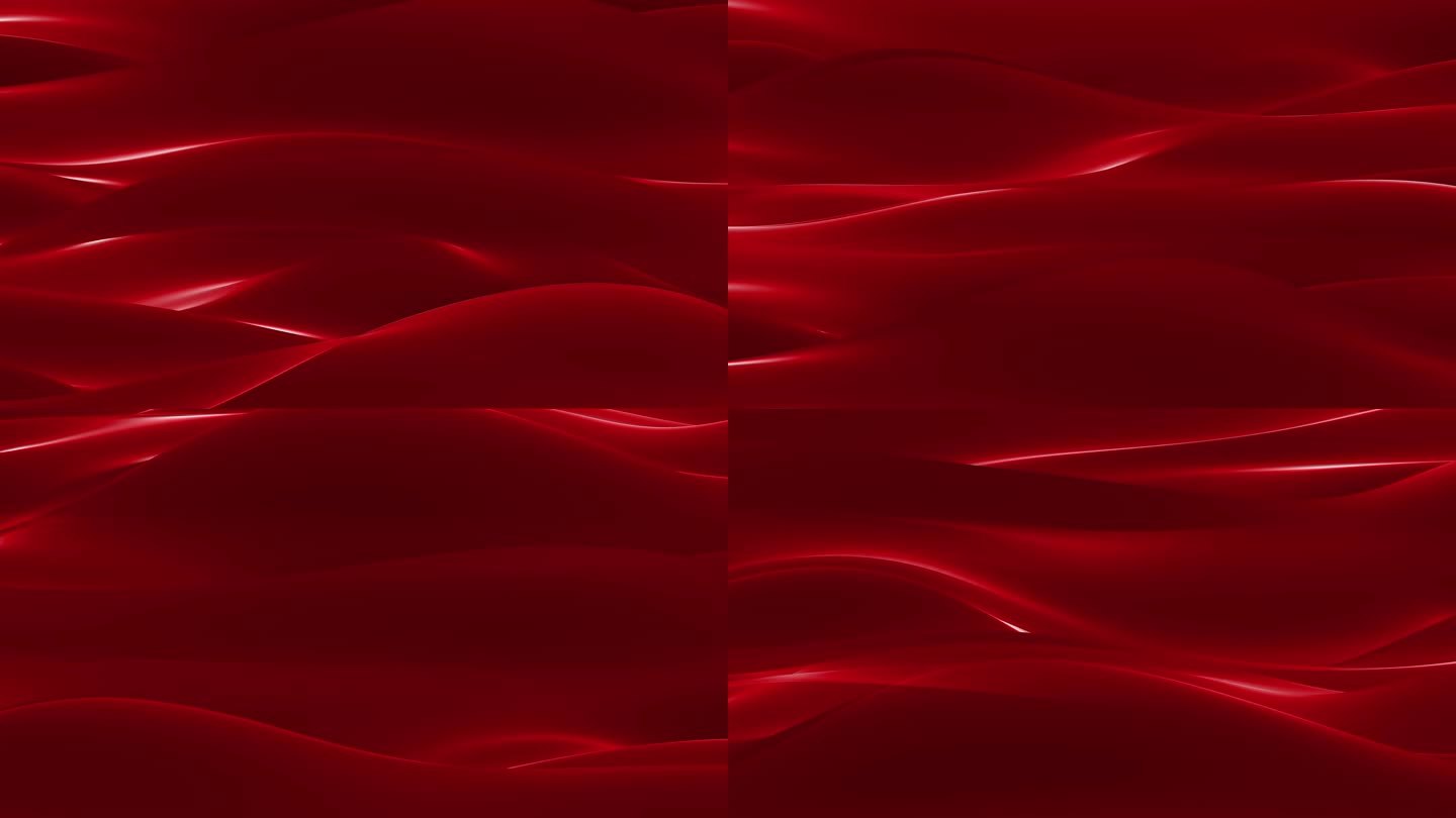 4K红色大波浪飘舞的布匹绸缎无缝循环