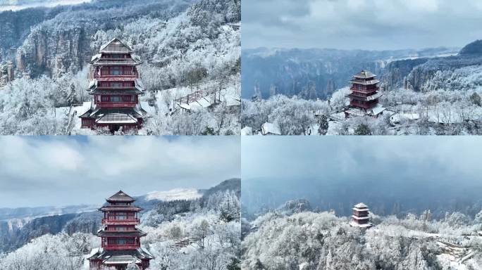 天子阁雪景运镜