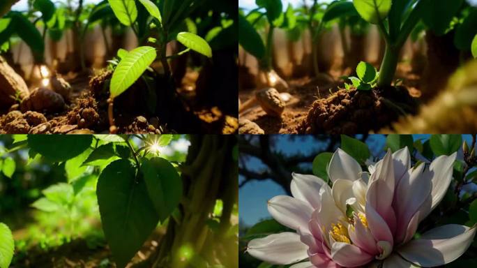 玉兰花开 植物生长延时 生命春天万物复苏