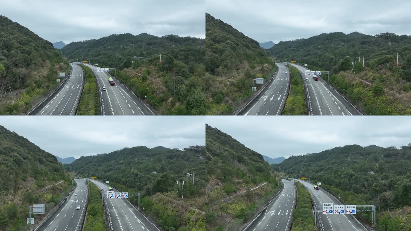 高速公路航拍道路交通森林公路福建高速公路