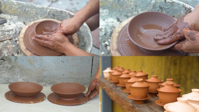 陶瓷，制陶拉坯，传统艺术