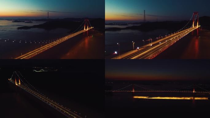 4K航拍夜景大桥