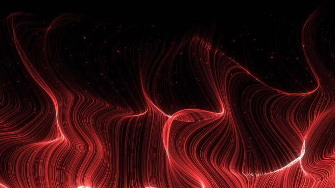 8k宽屏唯美红色粒子线条背景