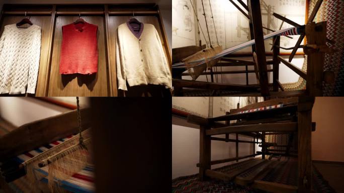 老式织布机和纺织机