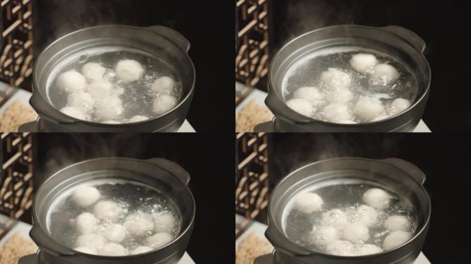 煮汤圆元宵节传统节日美食特写