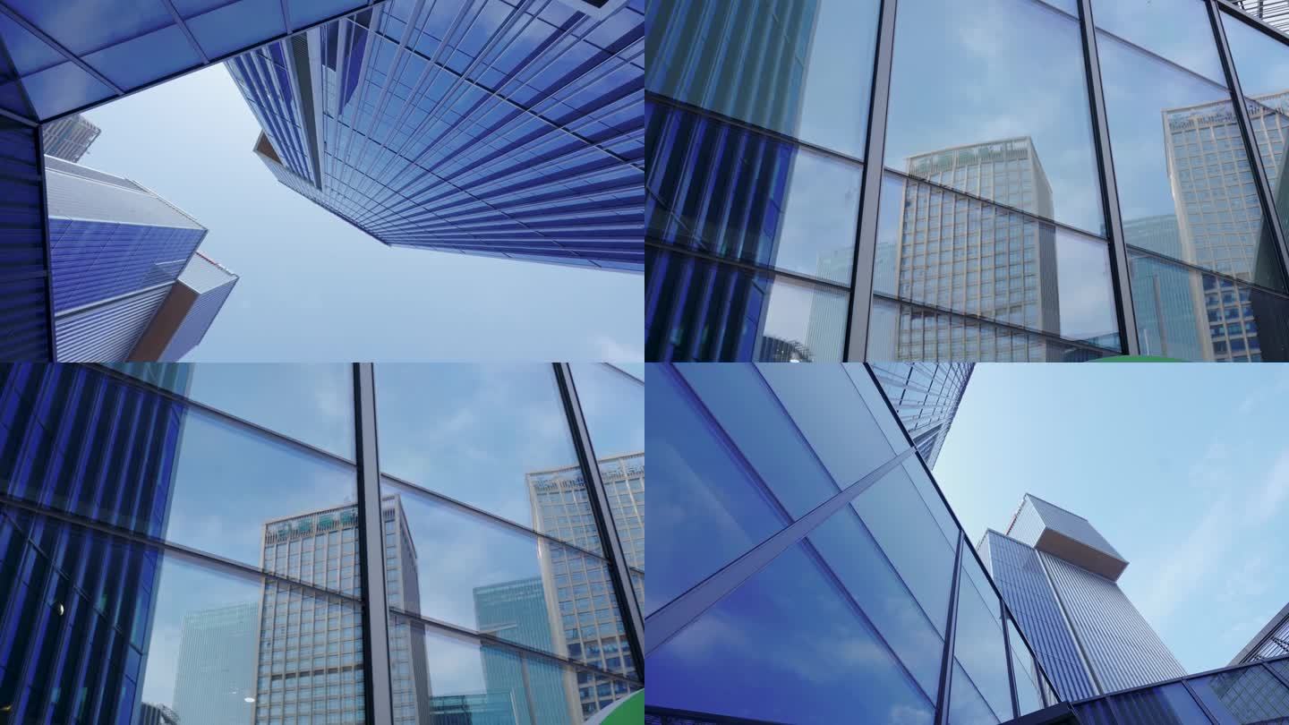 仰拍大楼高楼城市大厦空镜头视频