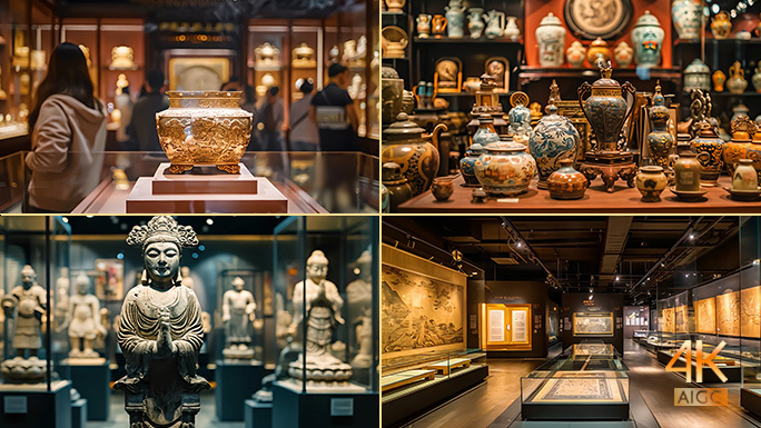 博物馆 文物展示 中国古代陪葬品 墨宝