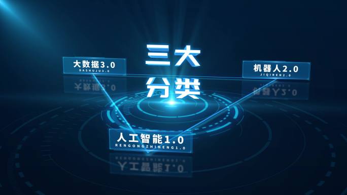 4K高科技分类企业架构AE模版蓝色3大