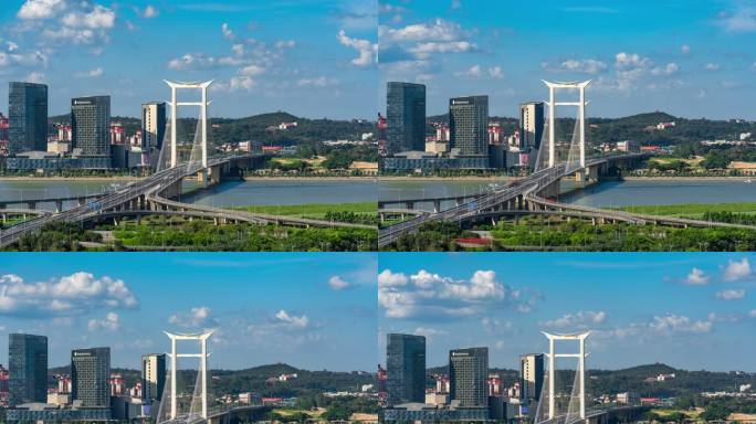 泉州晋江大桥白天城市建筑8k延时素材