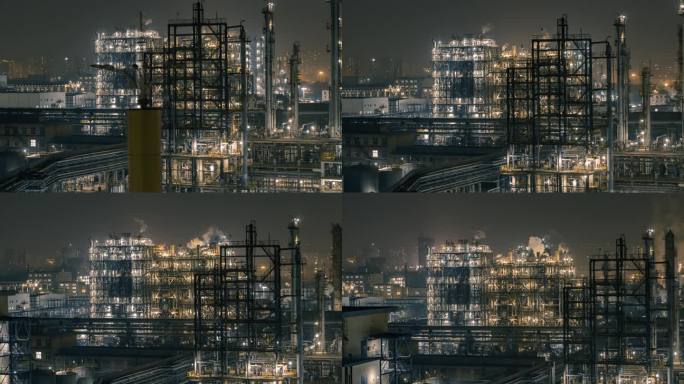 工厂厂区作业夜景