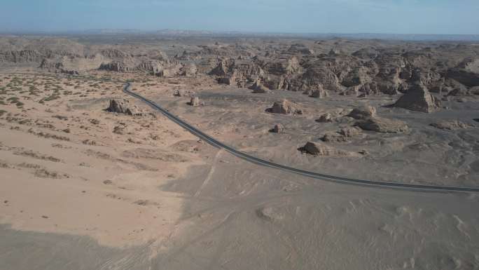 新疆哈密大海道火星地貌雅丹高空航拍