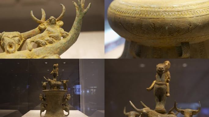 云南昆明博物馆古滇族青铜器展示
