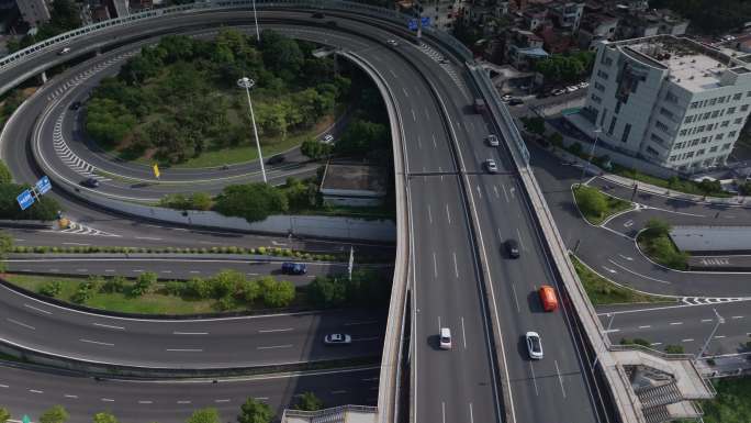 航拍梨川大桥河道东莞水道