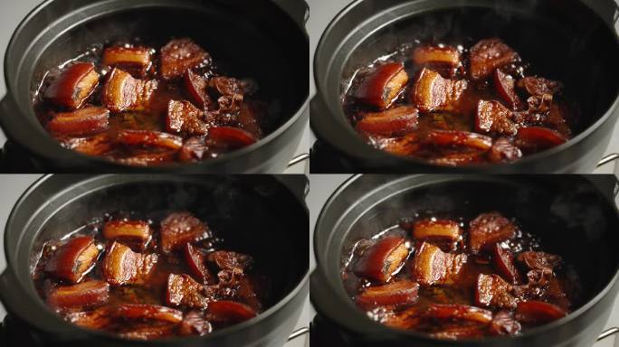 煮红烧肉猪肉美食美味食物中国菜特写