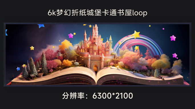 6k梦幻折纸城堡卡通书屋loop