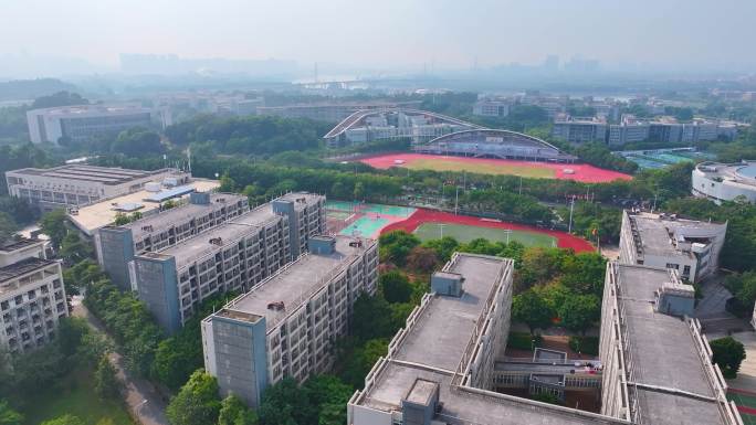 星海音乐学院广州大学城校区航拍东区校园风